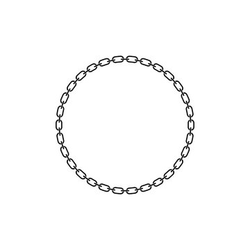 Chain frame round shape, Metal links repeat endlessly, Vector illustration isolated.