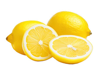 Juicy half of a lemon isolated on a Transparent background. Generative AI