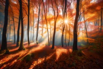 sunrise in the forest