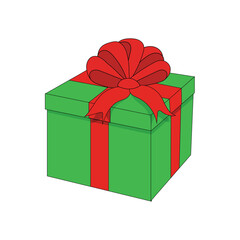 Christmas gift box cartoon vector Christmas present