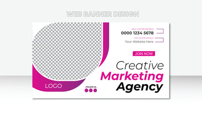 Digital marketing agency and corporate web banner template, Colorful web banner design template.