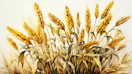 Farm-fresh Ears of wheat. Vegetables illustration and clip art. Watercolor. 