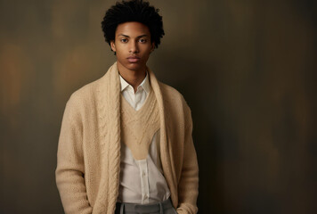 Fototapeta premium African person attractive men handsome young male face background portrait adult afro fashionable men