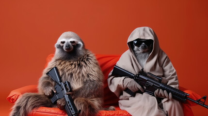 Covert Critters: Animals in Terrorist Outfits for Striking Advertisements