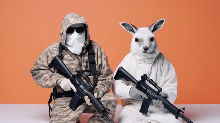 Covert Critters: Animals in Terrorist Outfits for Striking Advertisements