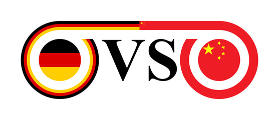 concept between germany vs china. vector illustration isolated on white background