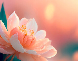 Obraz premium Color of the year 2024: Peach fuzz, a delicate and soft peach shade. For use in fashion, graphic design and multimedia design. A hue that echoes our innate desire for closeness and connection.