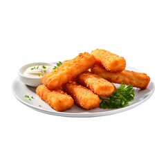 fried finger on white backround