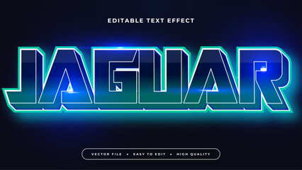 Blue and green jaguar 3d editable text effect - font style. Esport text effect © QalamVision