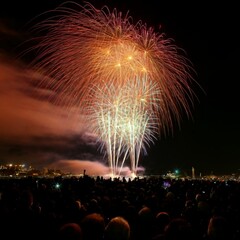 fireworks in the city