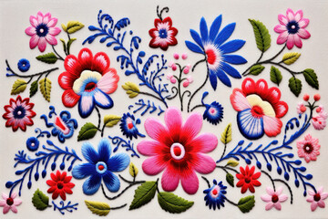 Hungarian vintage embroidery - obrazy, fototapety, plakaty