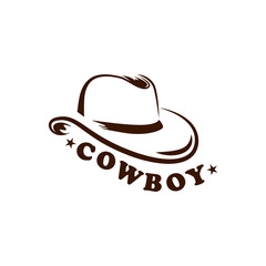 cowboy hat logo template.