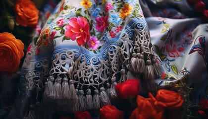 A Close-Up of a Floral Cloth