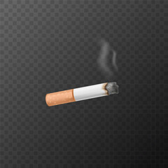 Cigarette icon. 3D realistic smoke icon. Vector