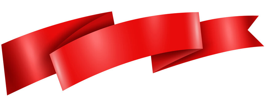red ribbon with flag