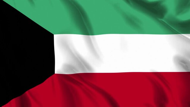 Kuwait Flag Waving Loop