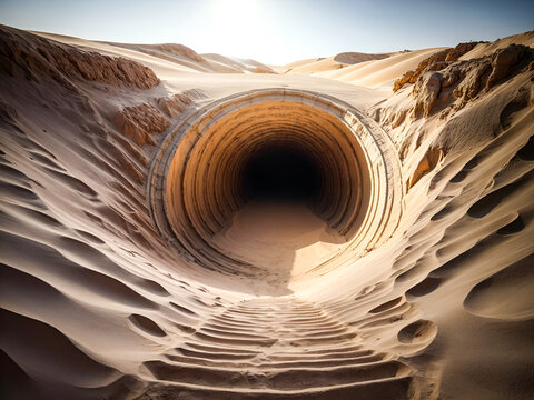 Fototapeta an underground passage or tunnel in desert