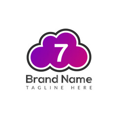 Abstract 7 letter modern initial logo design	