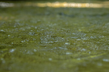 Flowing water in a river