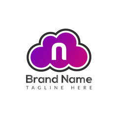 Abstract N letter modern initial lettermarks logo design	
