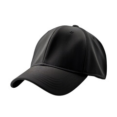 Black baseball cap isolated on white or transparent background