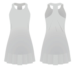 Grey  tennis dress. vector illustration