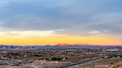 4K Panoramic View: Las Vegas Valley at Dusk