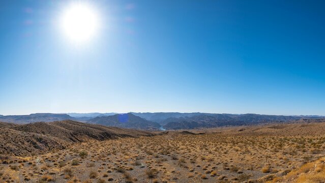 4K Image: Desert Landscape near Las Vegas, Nevada with Sun