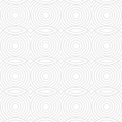 Fototapeta na wymiar Seamless trendy pattern of circles and arcs, geometric white shapes for textiles and wallpaper. Festive Christmas pattern on a gray background.