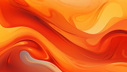 Abstract fluid liquid background red and coral colors. Liquid marble texture. Acrylic painting on canvas with orange red gradient and splash wave