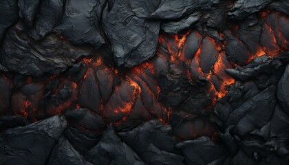 Dark lava backgrounds. Abstract lava frozen texture. Rock surface with cracks and lava. 