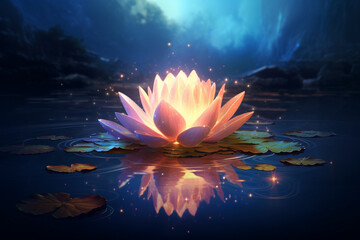 lotus flower in the night