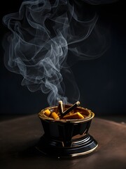 a cigarette in an ashtray