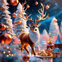 Elevate your holiday greetings with our enchanting Christmas card featuring a majestic deer. Capture the spirit of the season in every festive detail. Perfect for warm wishes and joyful celebrations!"