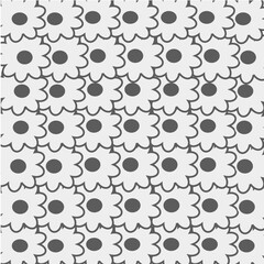  Simple black and white floral pattern.