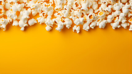 Yellow popcorn background. 