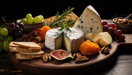 A Platter of Cheeses and Nuts