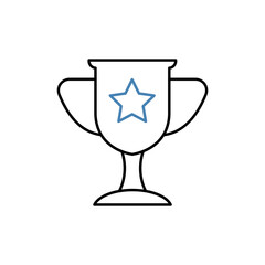 trophy concept line icon. Simple element illustration. trophy concept outline symbol design.