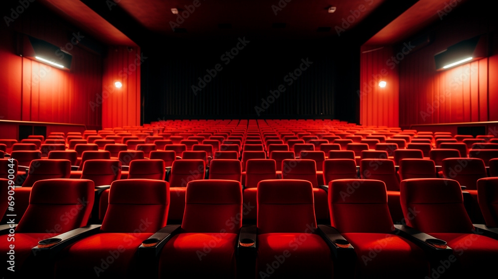 Canvas Prints empty red cinema seats