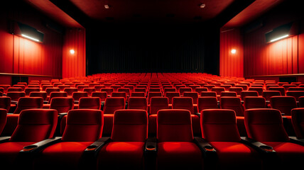Fototapeta premium empty red cinema seats