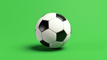 3d soccer football on green background
