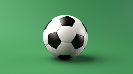 3d soccer football on green background
