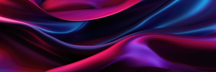 Obraz premium Violet blue silk satin. Abstract shiny fabric background. Wide banner.