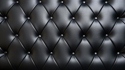 Black leather upholstery. Leather luxury background with stitching.