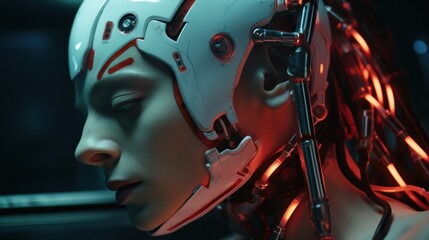 Fototapeta premium face is robot