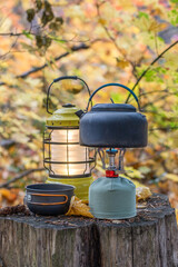 Tea Kettle Lantern and cup