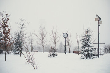 Winter Park with clock