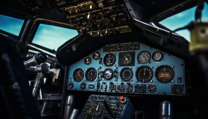 A View of the Airplane Cockpit