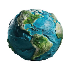 An Earth planet isolated on transparent background.