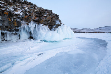 Coast of lake Baikal in winter